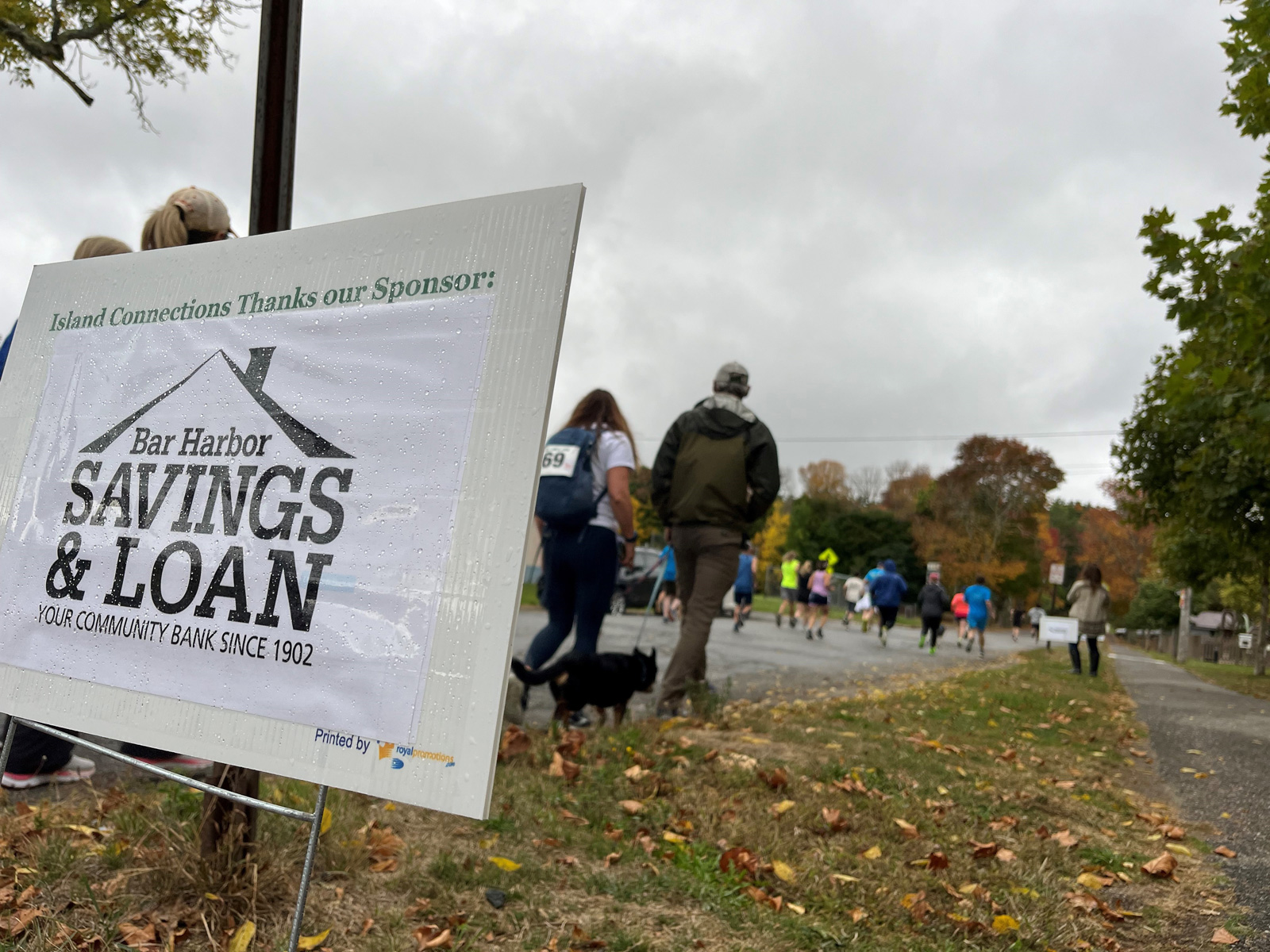 mary parker memorial 5k bank sponsorship sign